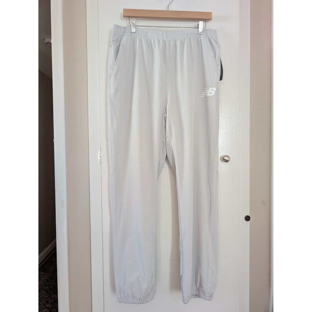New Balance Mens Mesh Lined Track Pants Light Grey Joggers XL Workout Gorpcore